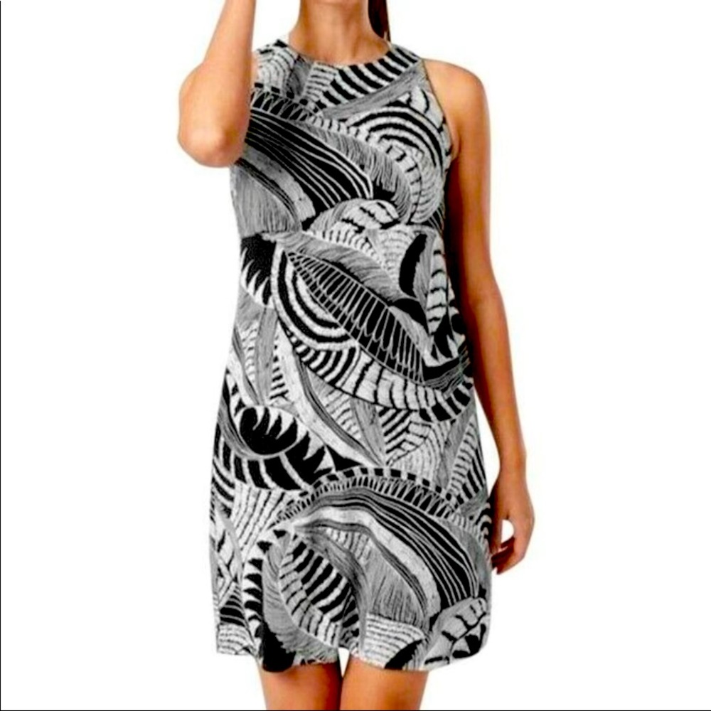 Athleta Size Medium Black Zuma Print Santorini High Neck Dress (worn 2x)